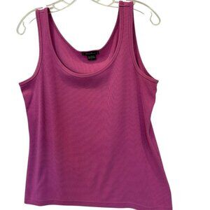 Eddie Bauer Women's Rib Knit Sleeveless Stretchy Tank Top Sz Large in Hot Pink